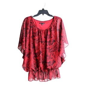 Sara Michelle Plus Size 1X Glitter Blouse Top